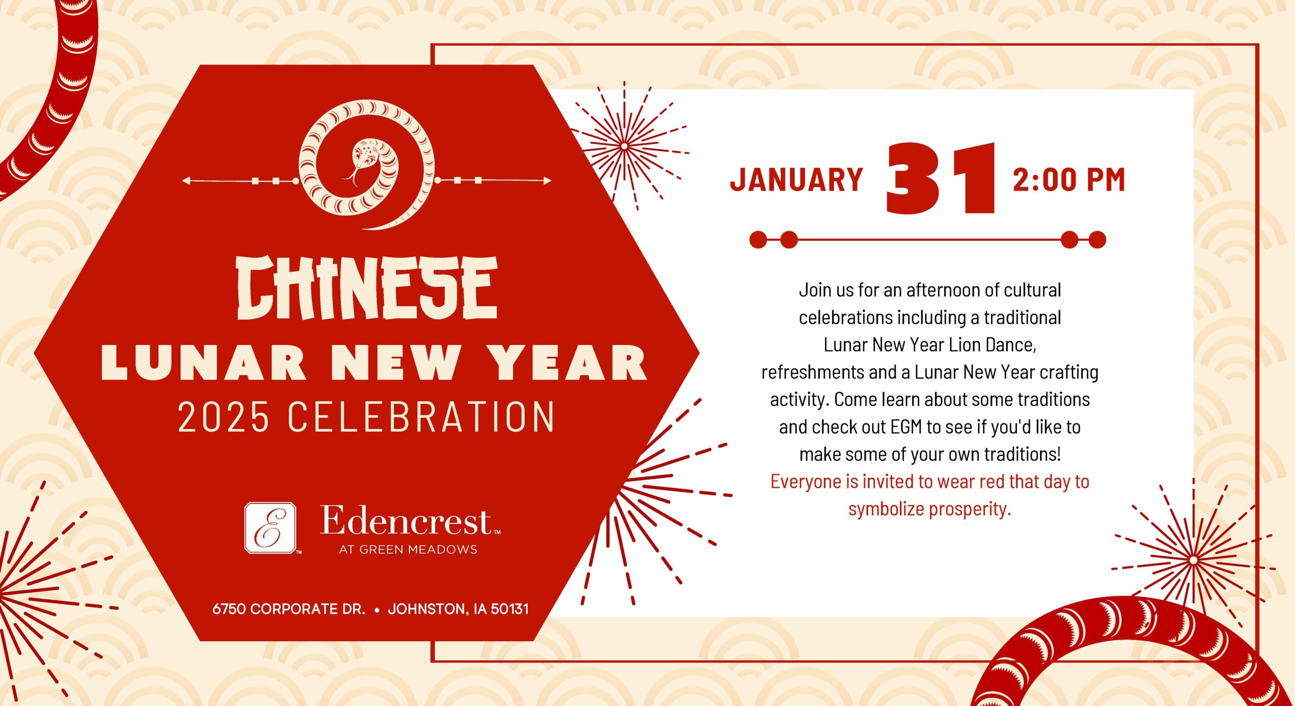 Chinese Lunar New Year Celebration – Edencrest at Green Meadows