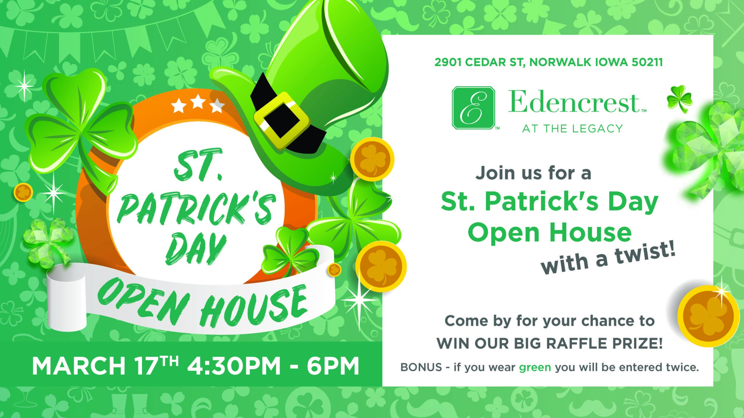 St. Patrick’s Day Open House – Edencrest at The Legacy